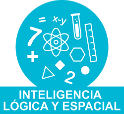 Logo de inteligencia lógica y espacial. Inteligencia matemática